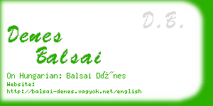 denes balsai business card